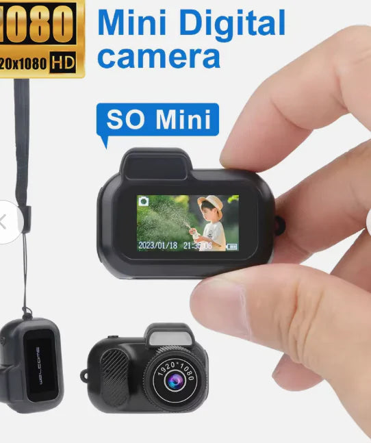 Retro Mini Camera With Screen Indoor Home Outdoor 1080p HD Portable Very Small Camera Video Support Holiday Gifts WEM Support (www.WEM.support)