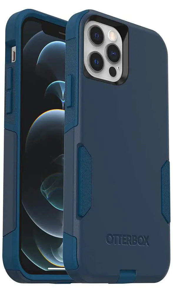 OtterBox iPhone 12 & iPhone 12 Pro Commuter Series Case - Bespoke Way (Blazer Blue/Stormy SEAS Blue), Slim & Tough, Pocket-Friendly, with Port Protection
