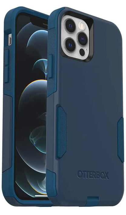OtterBox iPhone 12 & iPhone 12 Pro Commuter Series Case - Bespoke Way (Blazer Blue/Stormy SEAS Blue), Slim & Tough, Pocket-Friendly, with Port Protection