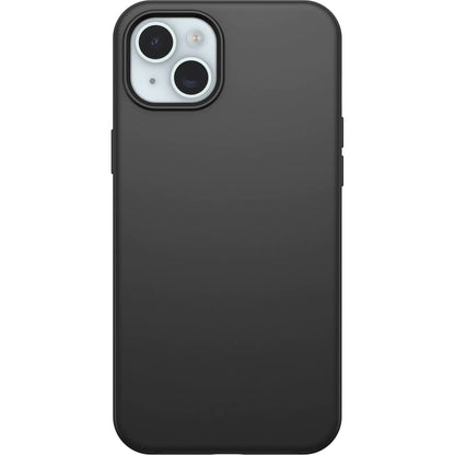 An iPhone 15 Plus or iPhone 14 Plus case in black color, with the case brand visible on the bottom.