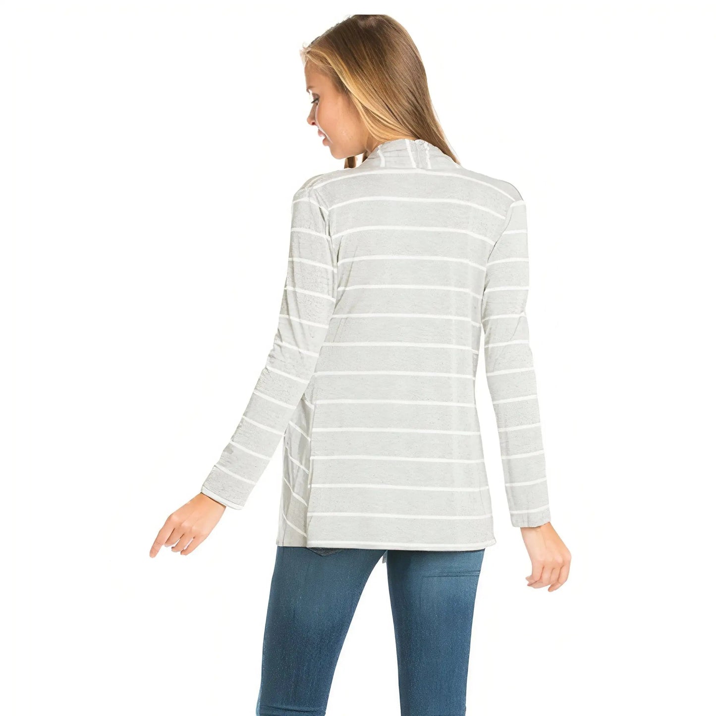 Stripe Cardigan -Grey WEM Support (www.WEM.support)