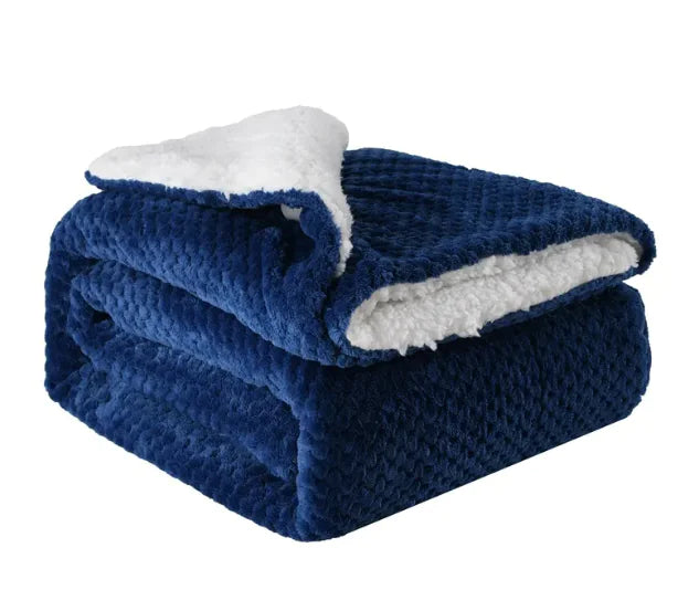 Thickened Flannel & Lamb Wool Double-Sided Blanket WEM Support (www.WEM.support)