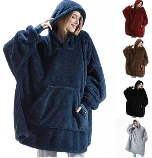 Comfortable Loose Double-Sided Fleece Thicker Wearable Blanket WEM Support (www.WEM.support)