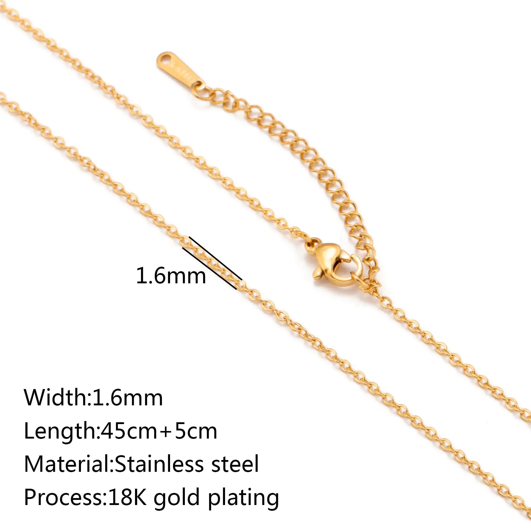 Stainless Steel Vacuum Vapor Plating 18K Gold Color Protection Lip Chain Accessories WEM Support (www.WEM.support)