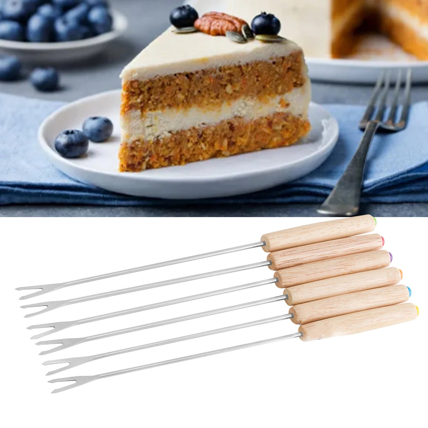 6-Piece Stainless Steel Fondue Fork Set HejK.com Marketplace LLC