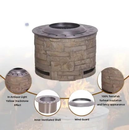 Stackstone Look Smokeless Firepit With Wood PelletTwigWood As The Fuel WEM Support (www.WEM.support)