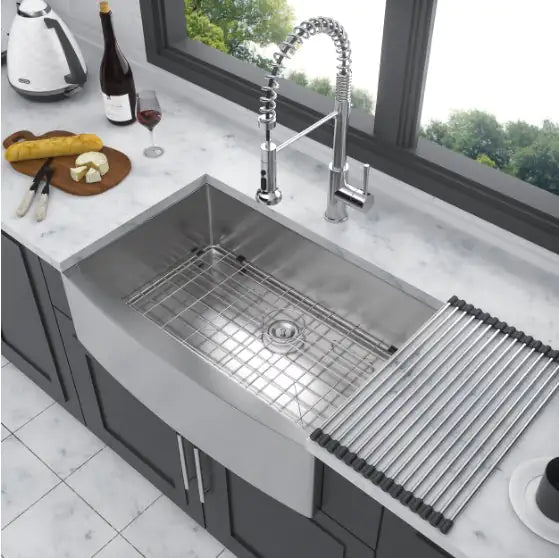 Stainless Steel Apron Front Farmhouse Sink - Prohibited On Amazon WEM Support (www.WEM.support)