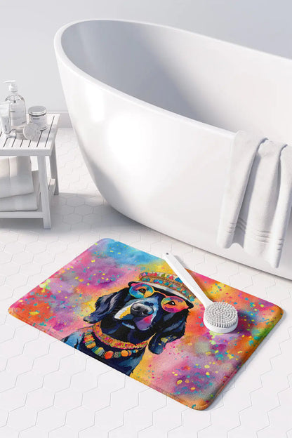 Black Labrador Hippie Dawg Memory Foam Kitchen Mat WEM Support (www.WEM.support)