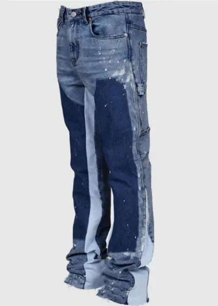 Elastic Patchwork Flared Pants WEM Support (www.WEM.support)