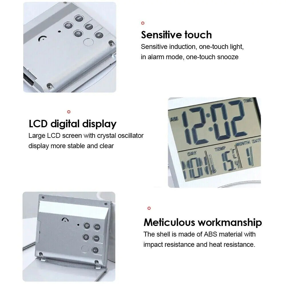 Digital Travel Alarm Clock Foldable Temperature LCD Clock Compact Desk Timer New WEM Support (www.WEM.support)