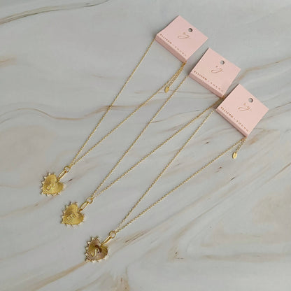 Clip Hanging Initial Heart Necklace WEM Support (www.WEM.support)