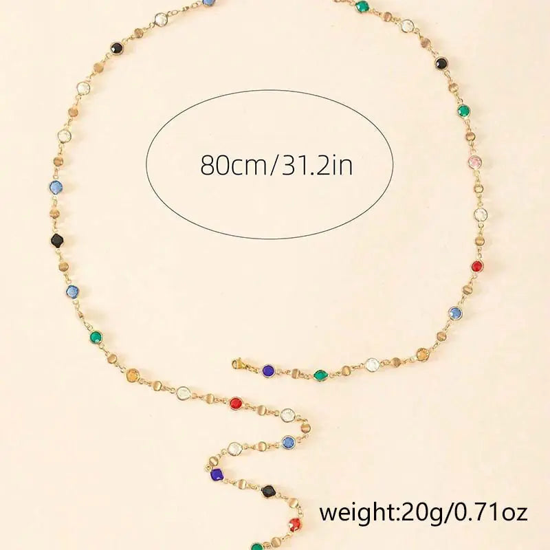 Color Artificial Crystal Necklace HejK.com
