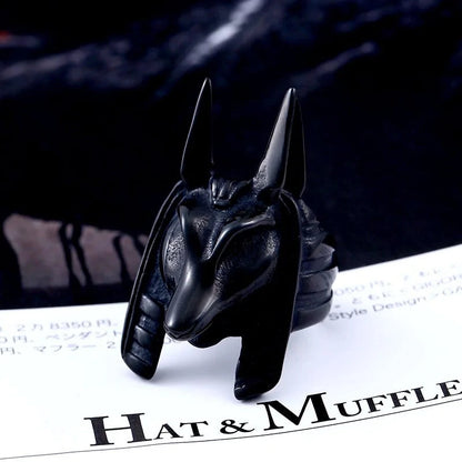 Old Egypt Ring God Style Jackal Head Amulet WEM Support (www.WEM.support)