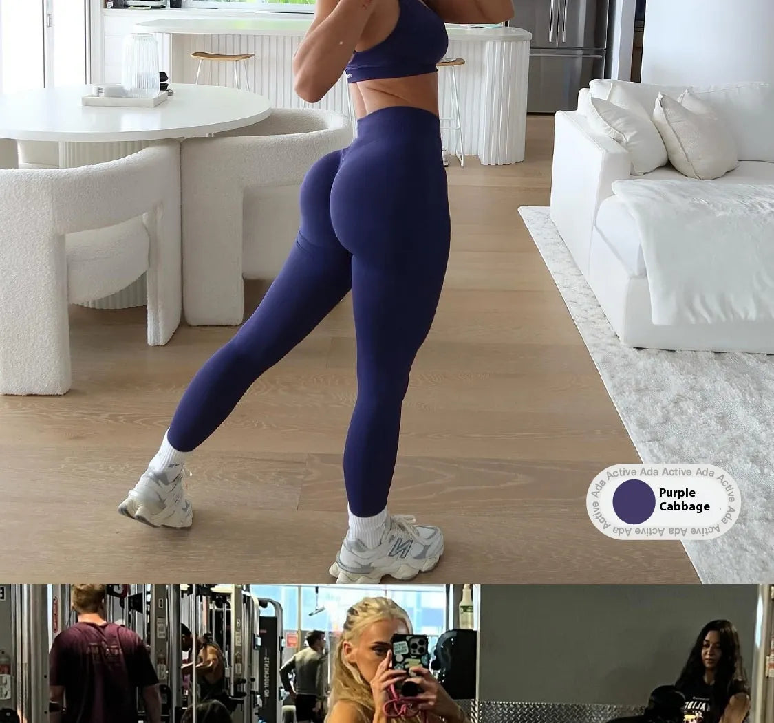 Three-stage Hip Lifting Seamless Low Waist Yoga Trousers Fitness WEM Support (www.WEM.support)