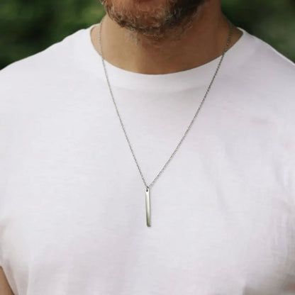 Chain Rectangular Pendant Necklace WEM Support (www.WEM.support)