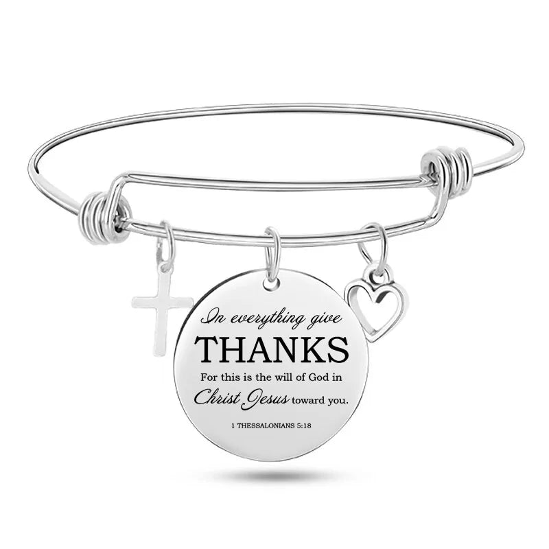 Stainless Steel Christian Charm Bracelet WEM Support (www.WEM.support)