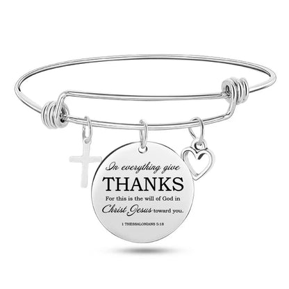 Stainless Steel Christian Charm Bracelet WEM Support (www.WEM.support)