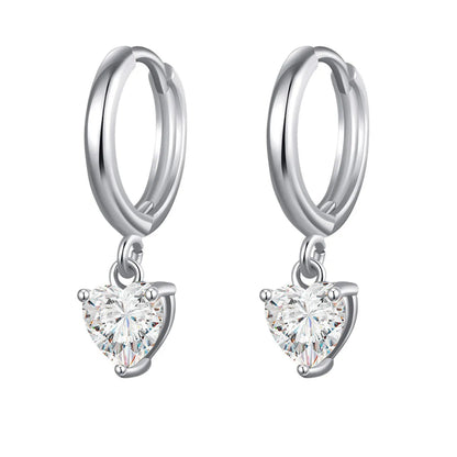 Diamond Heart Shaped Earrings HejK.com