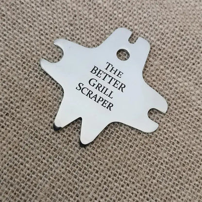 Stainless steel barbecue scraper WEM Support (www.WEM.support)