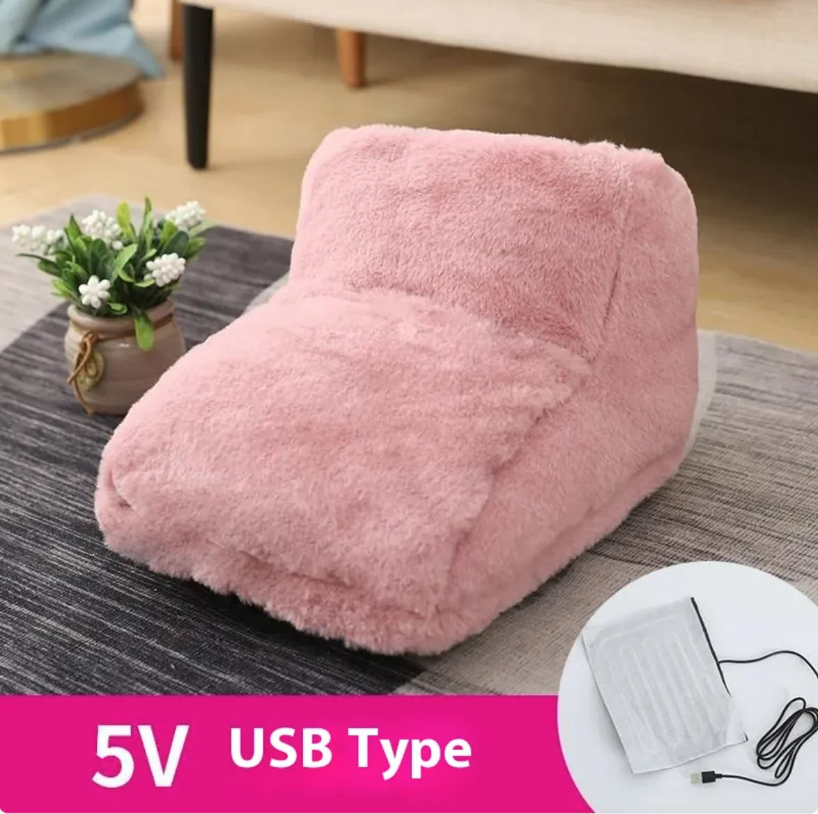 Electric Rabbit Fur Foot Warmer WEM Support (www.WEM.support)