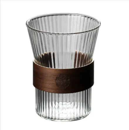 Premium High-Borosilicate Glass Vertical Grain Drinkware WEM Support (www.WEM.support)