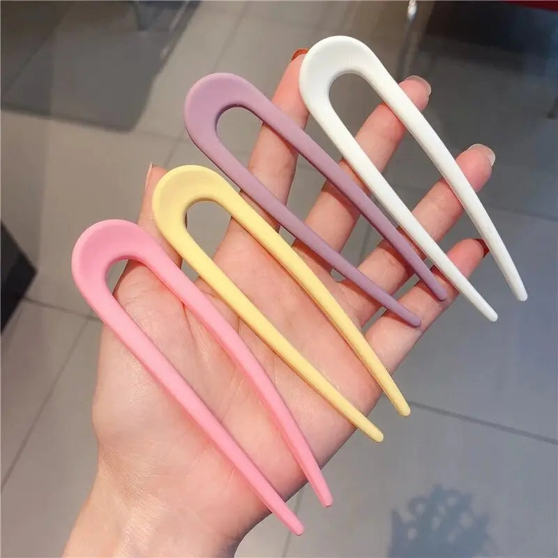 Girly Candy Color U-Shaped Hairpins