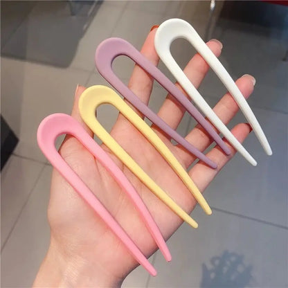 Girly Candy Color U-Shaped Hairpins