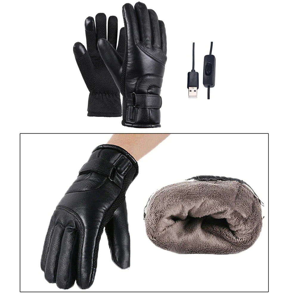 Electric USB Heated Gloves Winter Warming Thermal Ski Snow Hand Warm Windproof WEM Support (www.WEM.support)