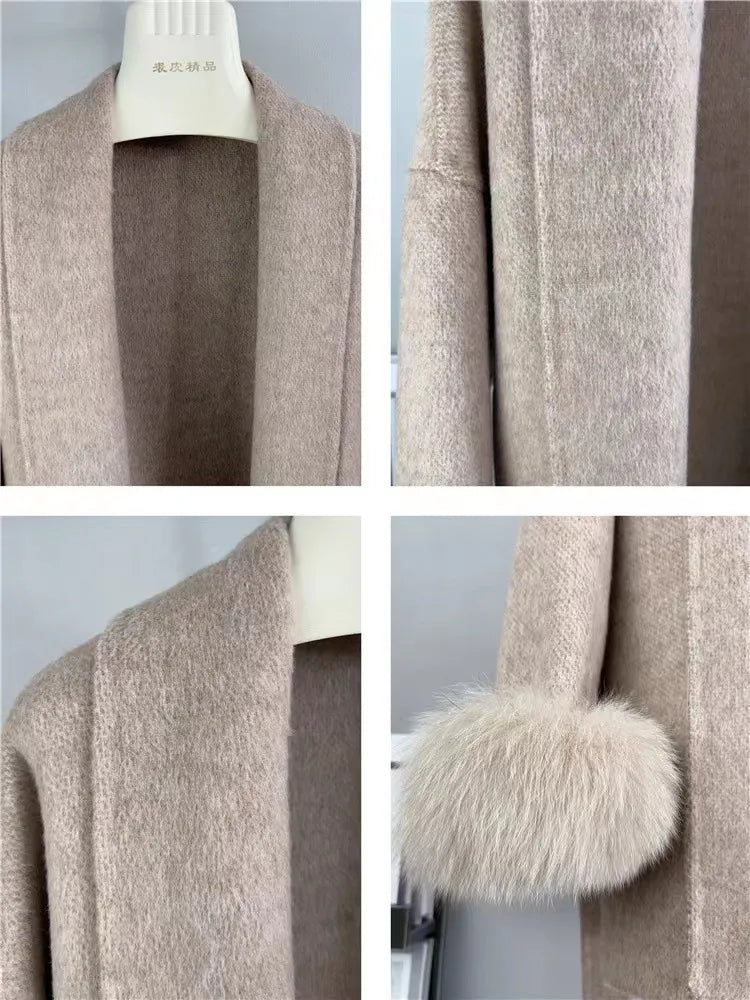 Fox Fur Elegant Double-sided Cashmere Coat WEM Support (www.WEM.support)