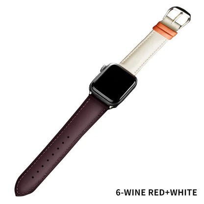 Brown Leather Band for Apple Watch WEM Support (www.WEM.support)