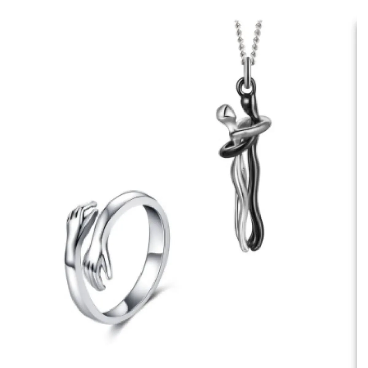 Couple Hugging Pendant Necklace for Women WEM Support (www.WEM.support)