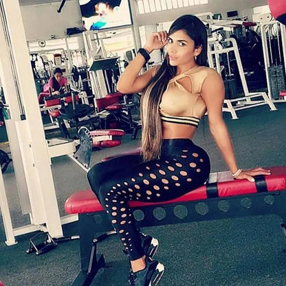 Dot Hollow Power Push Up Fitness-Leggings WEM Support (www.WEM.support)