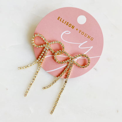 Adorable Shine Bow Earrings WEM Support (www.WEM.support)