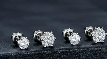 Radiant Moissanite Six-Prong Studs HejK.com Marketplace LLC