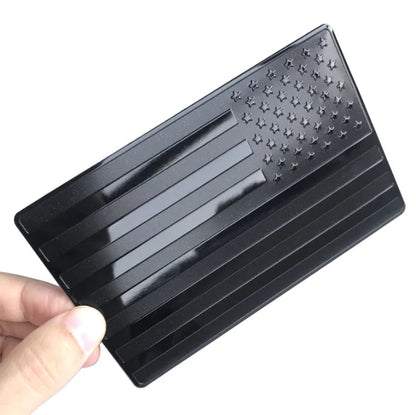 2PCS Metal USA Flag Sticker American Car Truck Decal Emblem Black WEM Support (www.WEM.support)