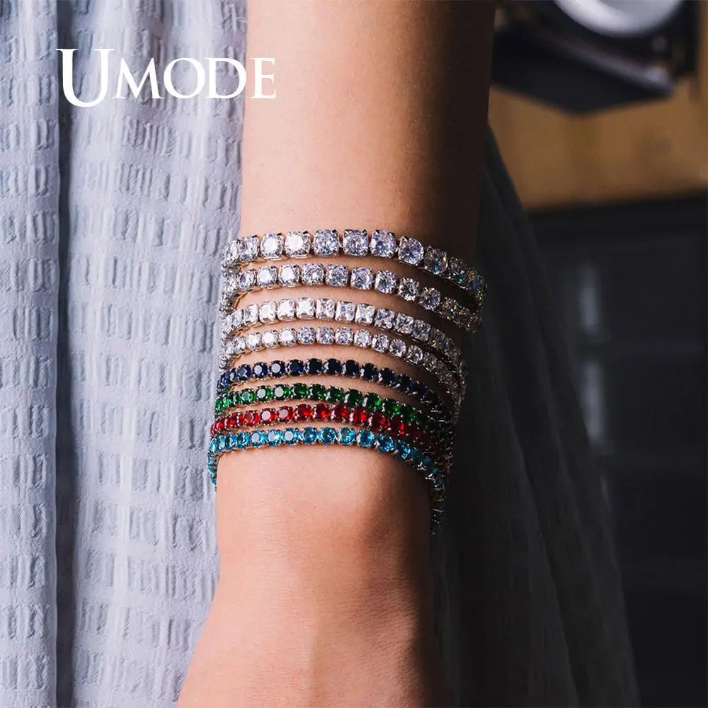 Clear Square Cubic Zirconia Tennis Bracelet WEM Support (www.WEM.support)