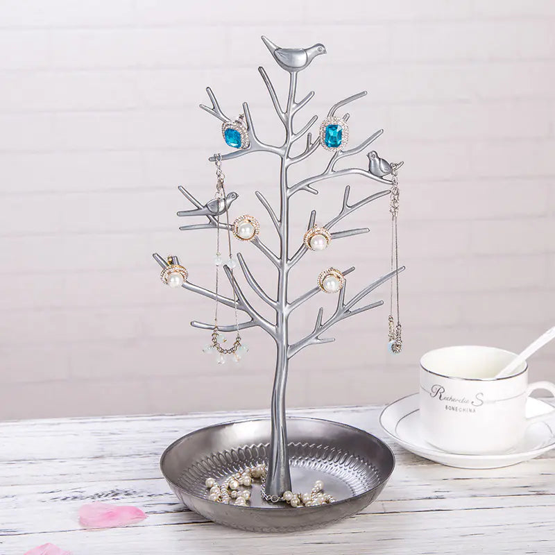 Creative Metal Jewelry Display Stand with Bird Design