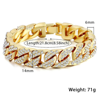 Miami Curb Cuban Chain Bracelet For Men Gold WEM Support (www.WEM.support)