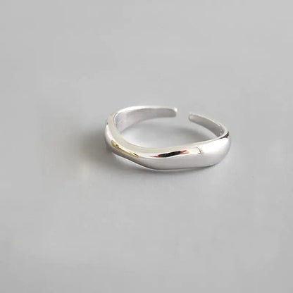 XIYANIKE Silver Color  Irregular Wave Rings WEM Support (www.WEM.support)
