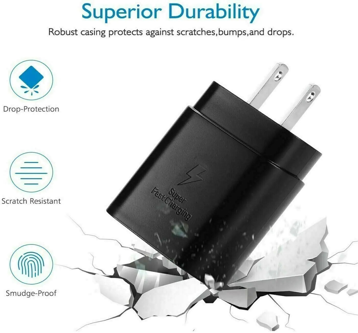 25W Type USB-C Super Fast Wall Charger +6FT Cable For Samsung Galaxy S20 S21 S22 WEM Support (www.WEM.support)