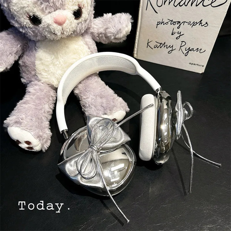 Electroplated Three-dimensional Bow Headphone Case WEM Support (www.WEM.support)