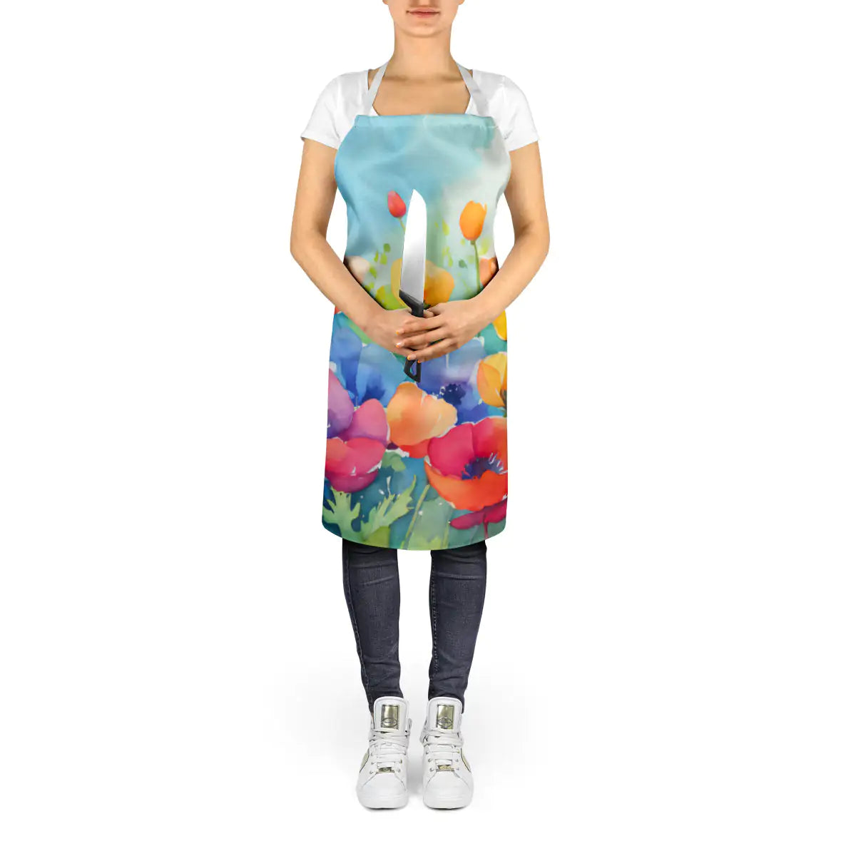 Anemones in Watercolor Apron WEM Support (www.WEM.support)