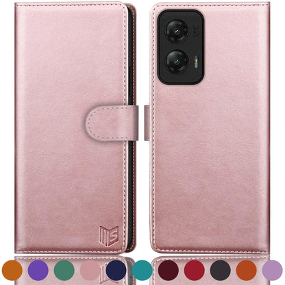 SUANPOT for Moto G Stylus 5G 2024 Wallet case with RFID Blocking Credit Card Holder,Flip Book PU Leather Protective Cover Women Men for Stylus 5G 2024 Phone case Purple