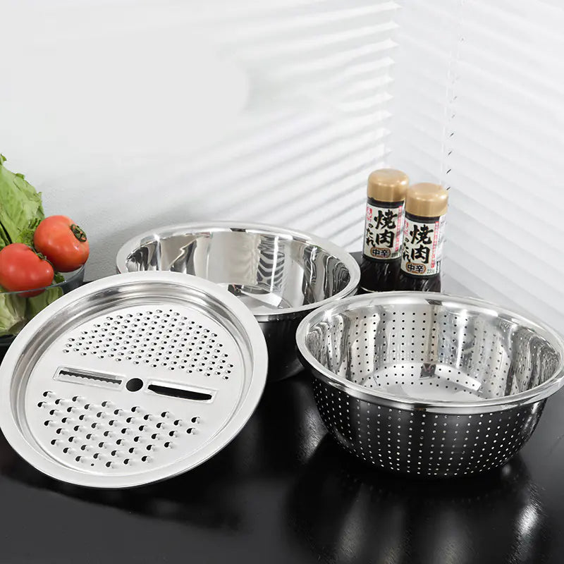 Conjunto de Ralador de Vegetais em Aço Inoxidável