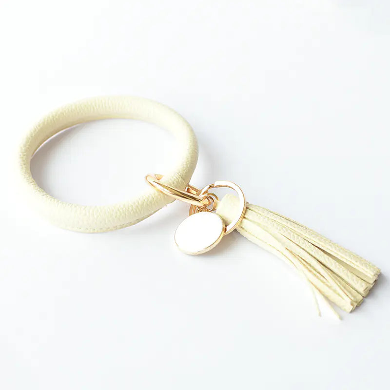 Pure Leather Tassel Pendant Bracelet