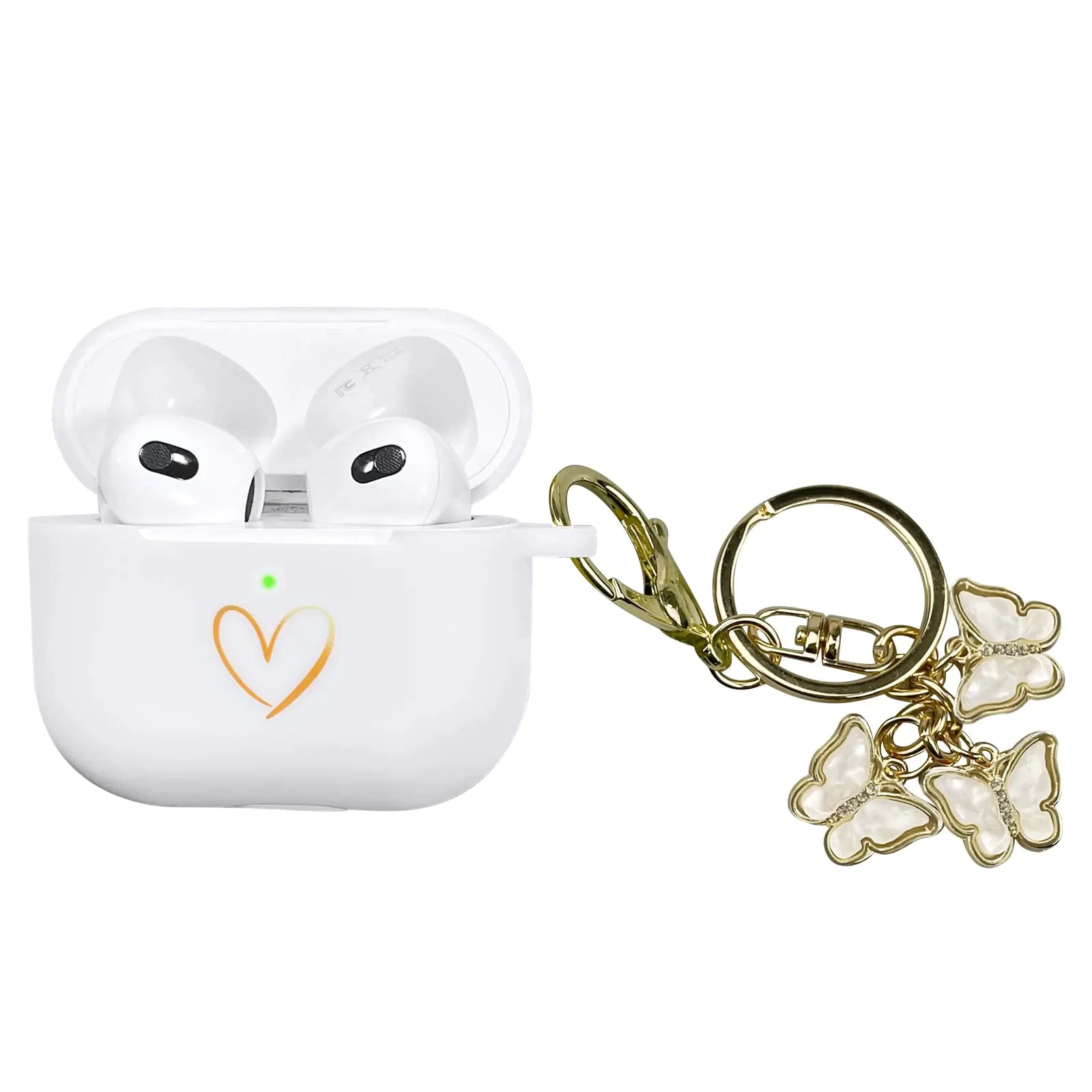 Silicona Corazón Dorado AirPods 3 Funda 2021 con Llavero Mariposa HejK.com Marketplace LLC