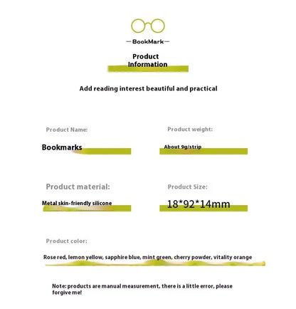 Silicone Simple Bookmark Holder Reading Tool