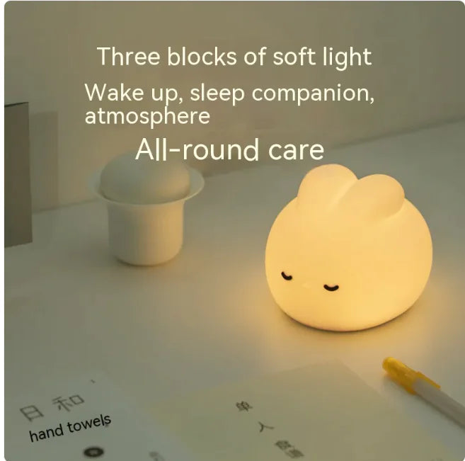 Simple Rabbit Silicone Night Light for Kids – USB Rechargeable Sleep Lamp HejK.com Marketplace LLC