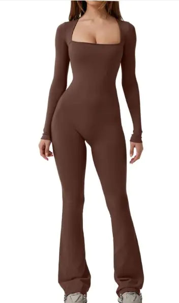Square Collar Long Sleeve Jumpsuit WEM Support (www.WEM.support)