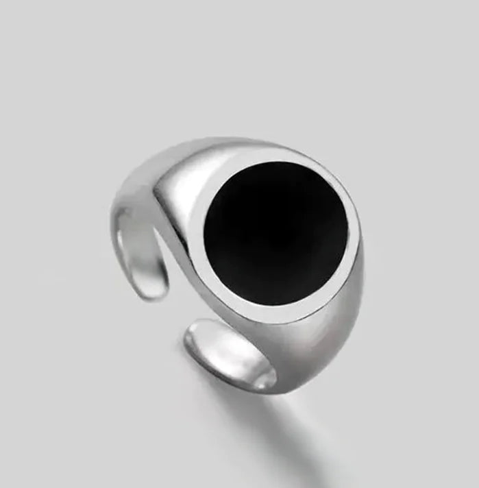 Sterling Silver Agate Fashion Ring